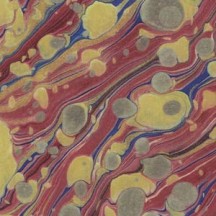 Hand Marbled Paper Stone Marble Pattern in Burgundy, Blue and Golden Yellow ~ Berretti Marbled Arts